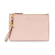 Leather Clutch Pouch (Blush)