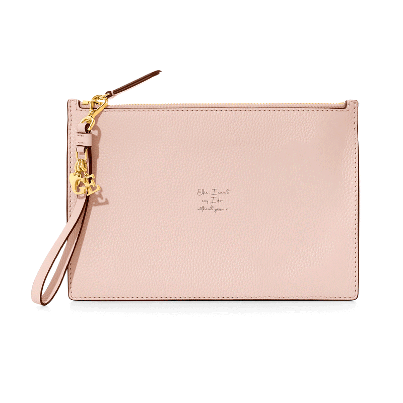 Leather Clutch Pouch (Blush)