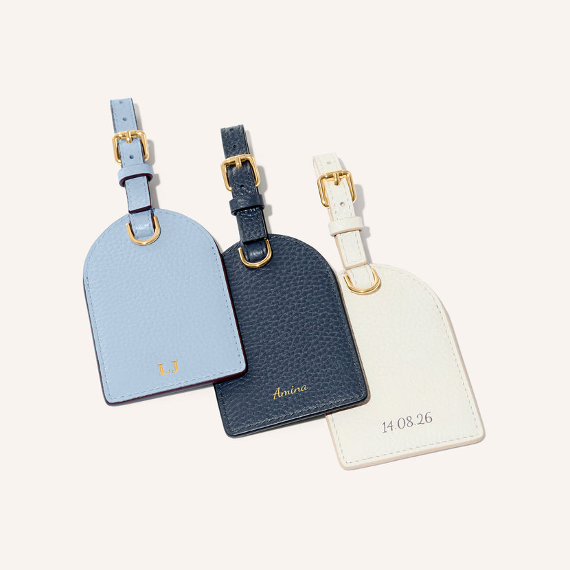 Leather Luggage Tag (Navy)