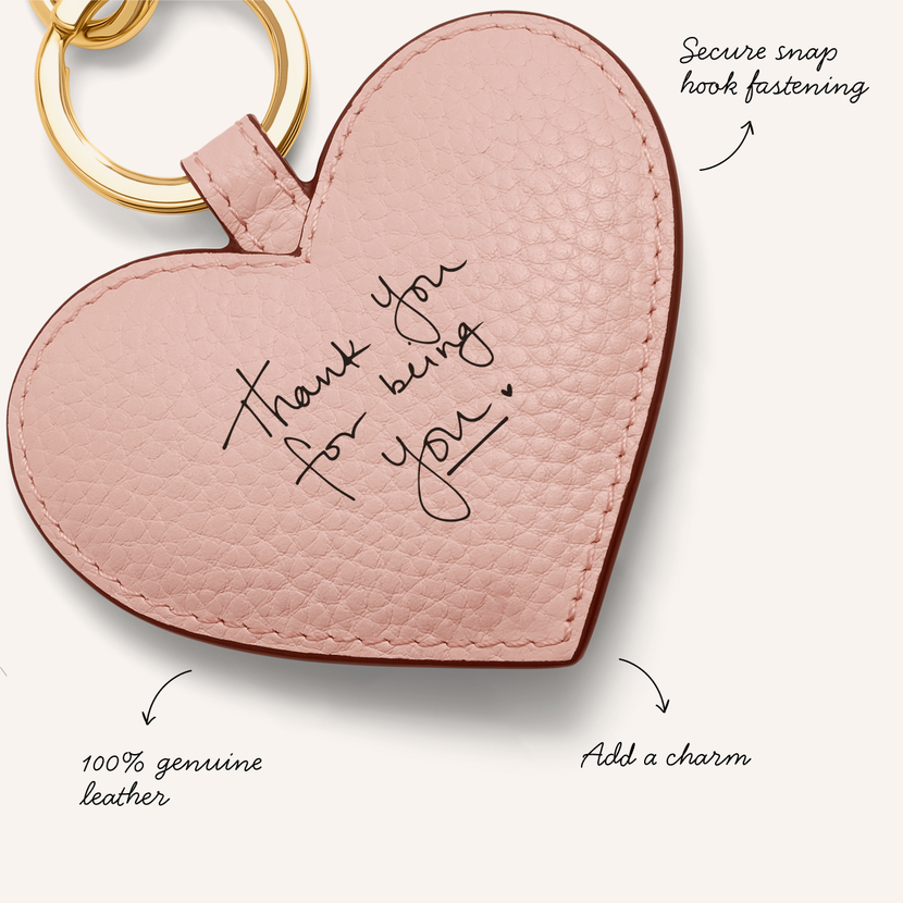 Leather Heart Keyring (Blush Nude)