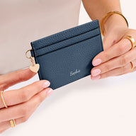 Leather Card Holder (Navy)