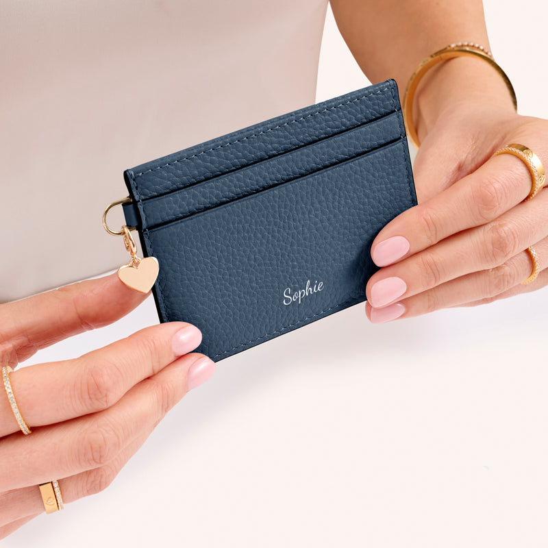 Leather Card Holder (Navy)