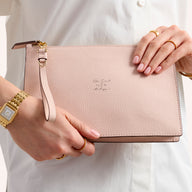 Leather Clutch Pouch (Blush)