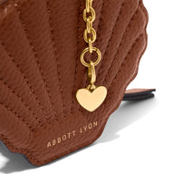 Leather Shell Pouch Keyring (Tan)