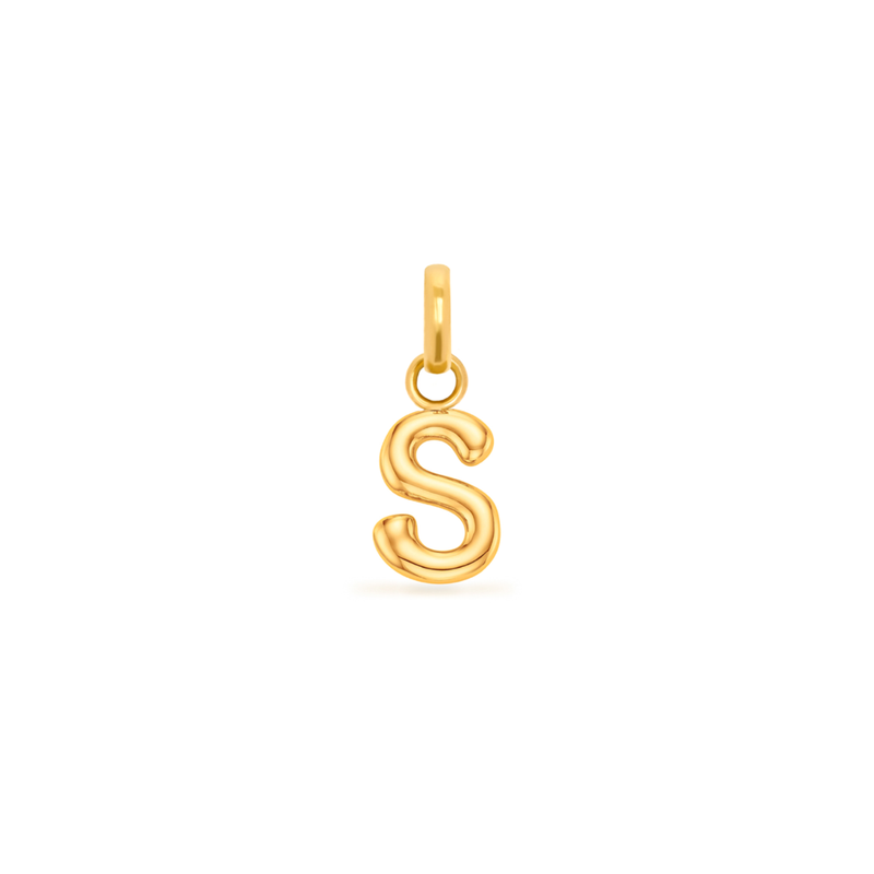 Mini Molten Initial Pendant (Gold)
