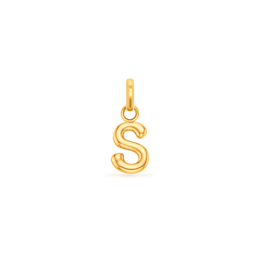 Mini Molten Initial Pendant (Gold)