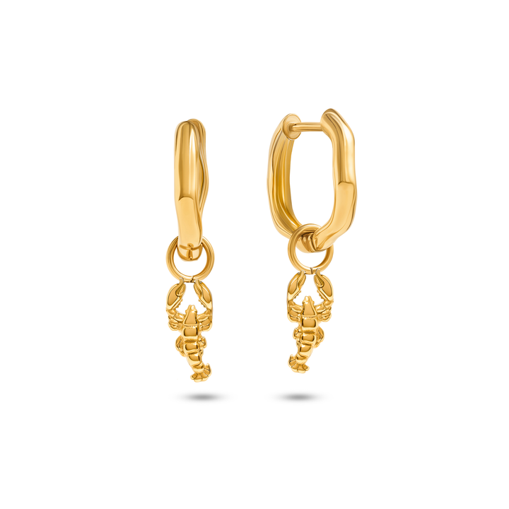 Ocean Charms Lobster Huggie Earrings (Gold)