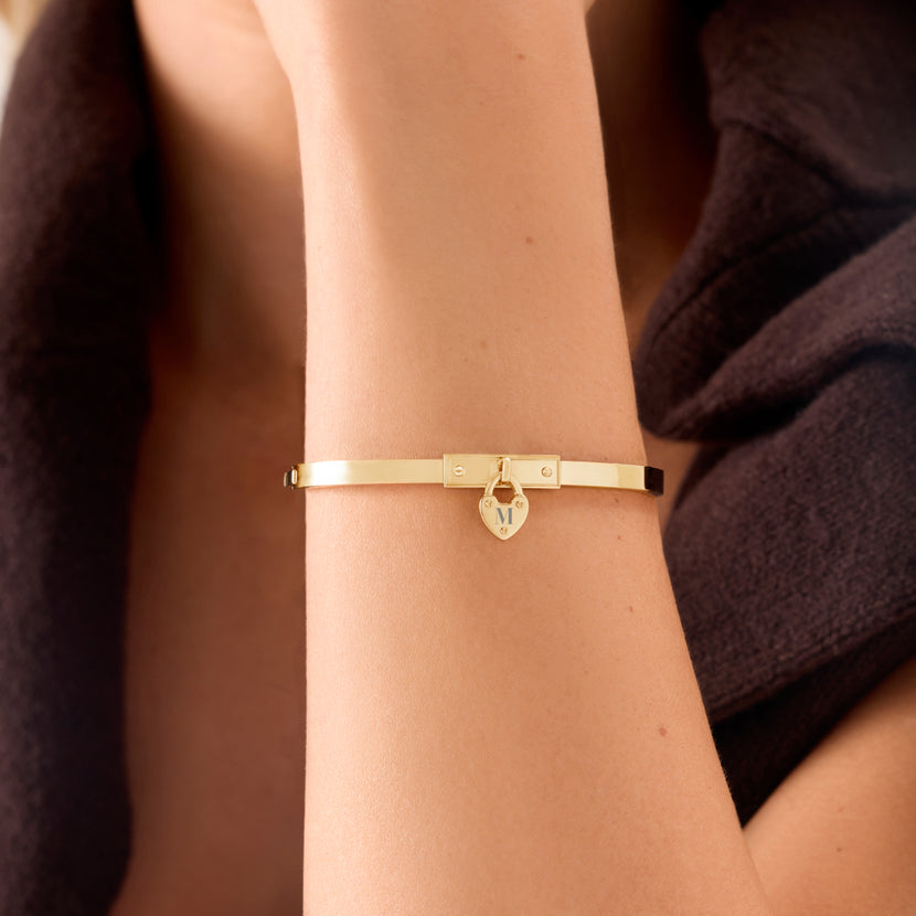 Love Locks Bangle (Gold)