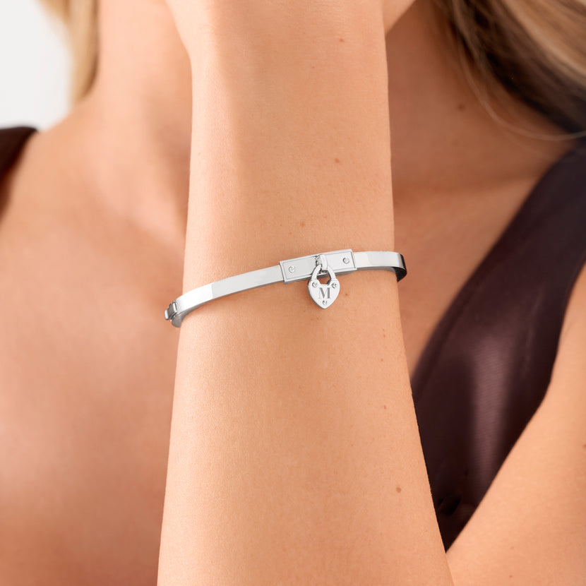Love Locks Bangle (Silver)