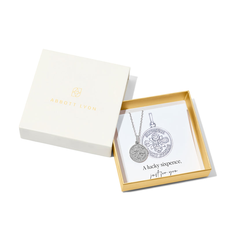 Lucky Sixpence Coin Necklace (Silver)
