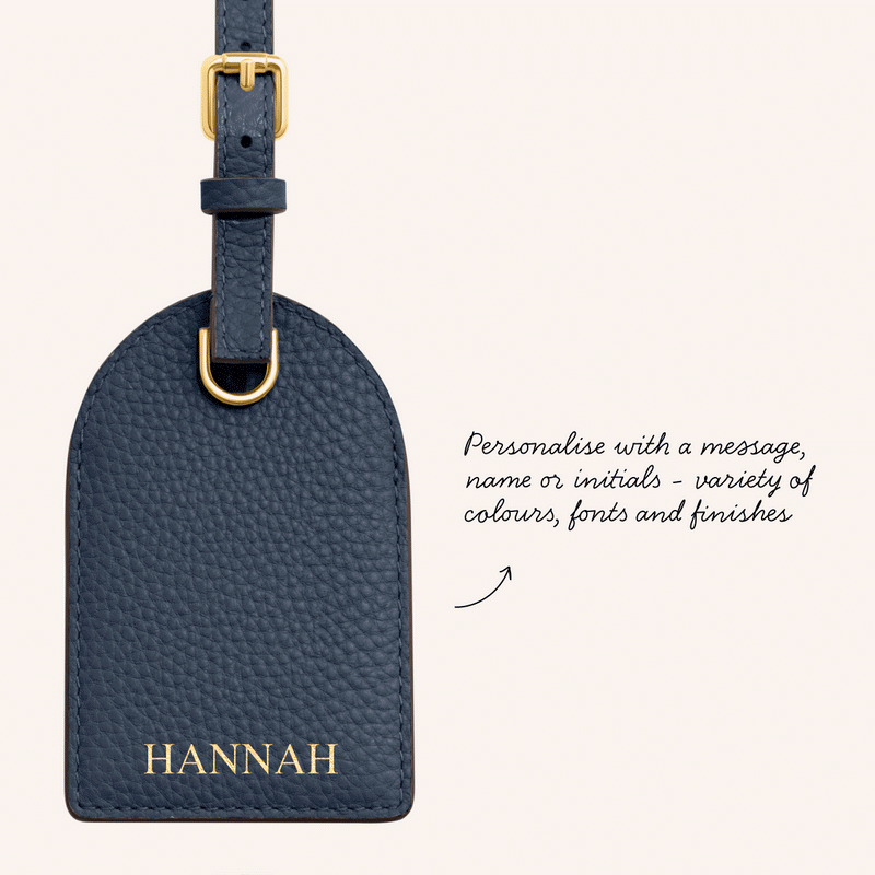 Leather Luggage Tag (Navy)