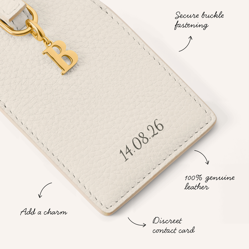 Leather Luggage Tag (Ivory)