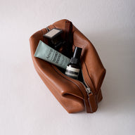 Men's Leather Wash Bag (Tan)
