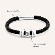 Tommy's Charity Genuine Leather Charm Bracelet (Black)