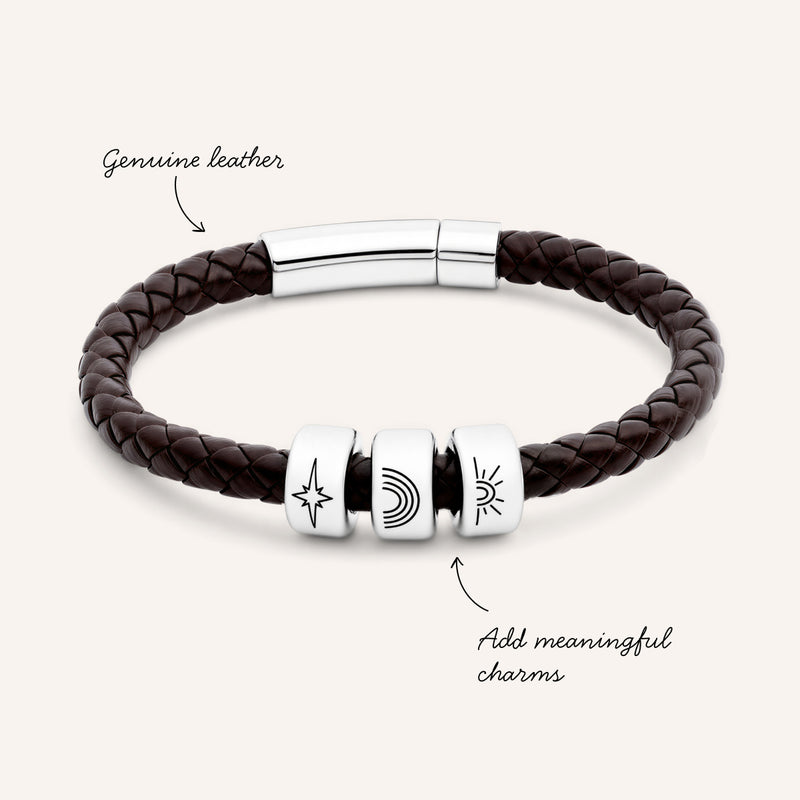 Tommy's Charity Genuine Leather Charm Bracelet (Brown)