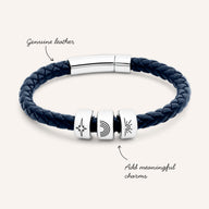 Tommy's Charity Genuine Leather Charm Bracelet (Navy)