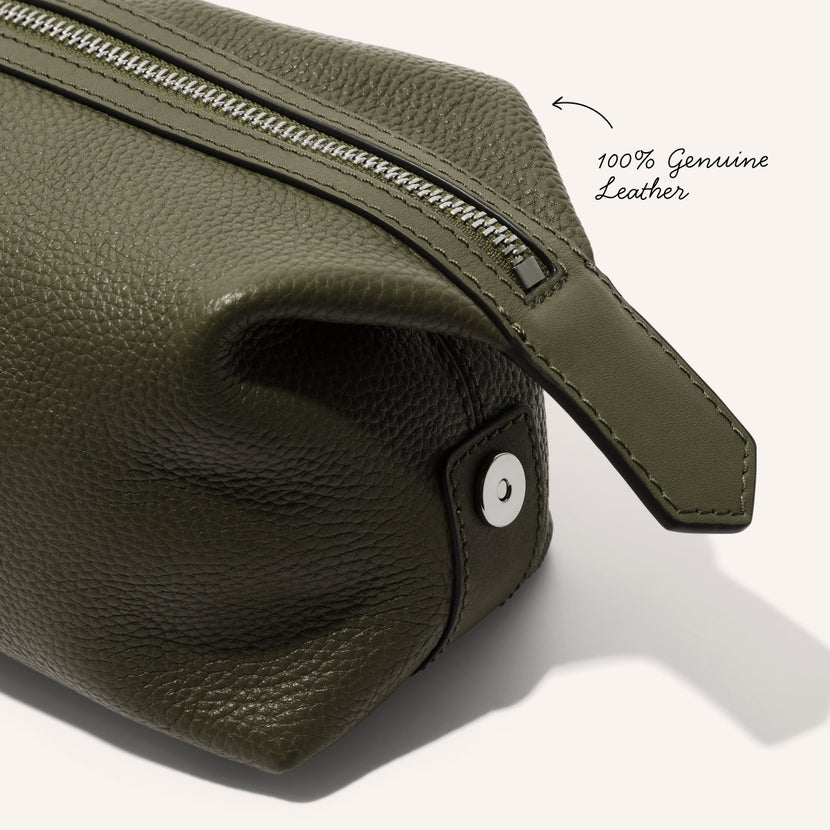 Men's Leather Wash Bag (Green)