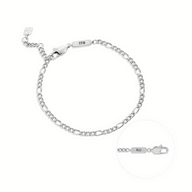 Men's Intersection Figaro Chain Bracelet (Silver)