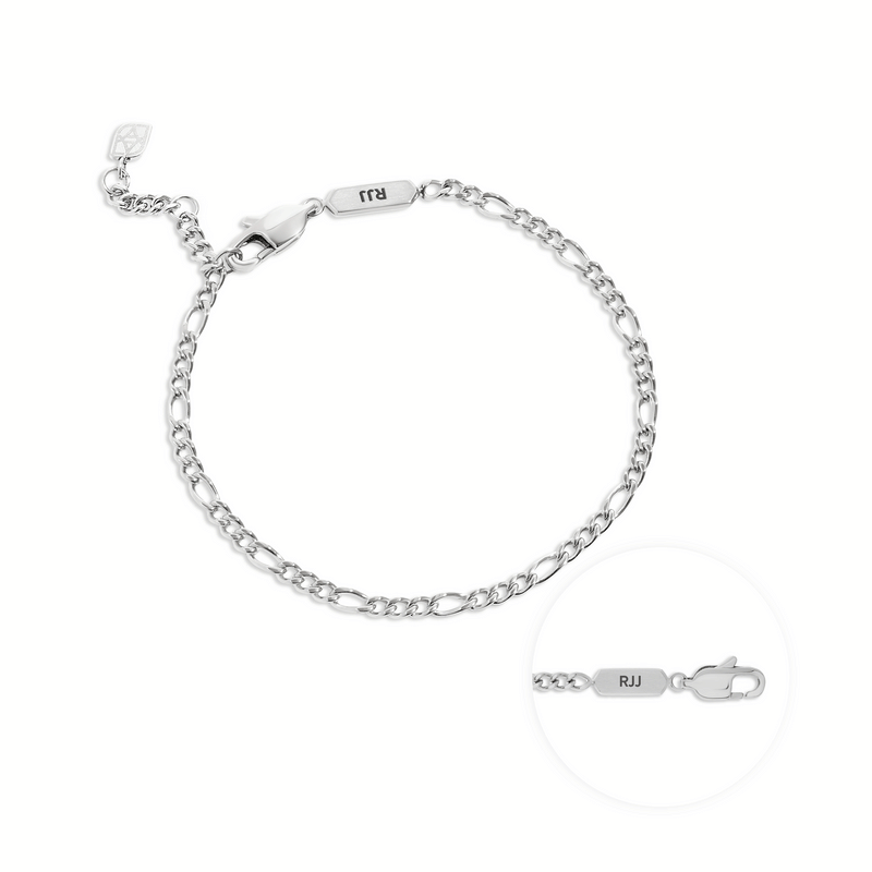 Men's Intersection Figaro Chain Bracelet (Silver)