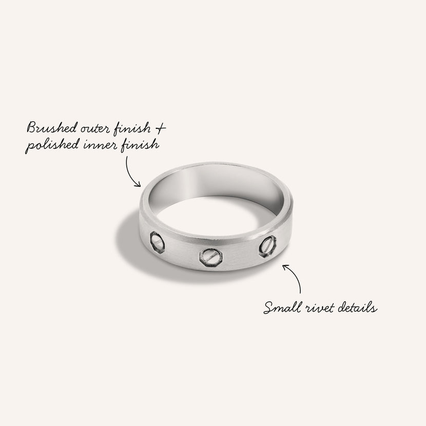 Men's Rivet Ring (Silver)