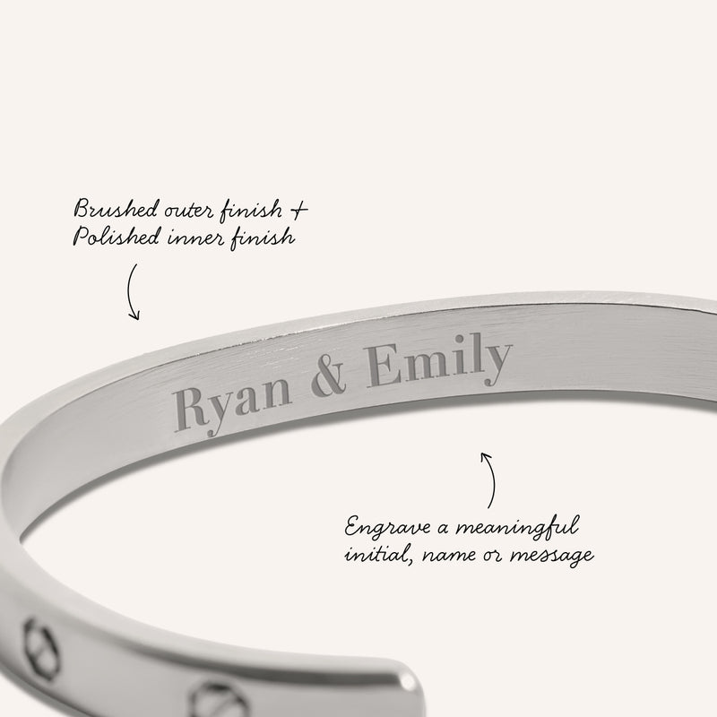 Men's Rivet Cuff Bangle (Silver)