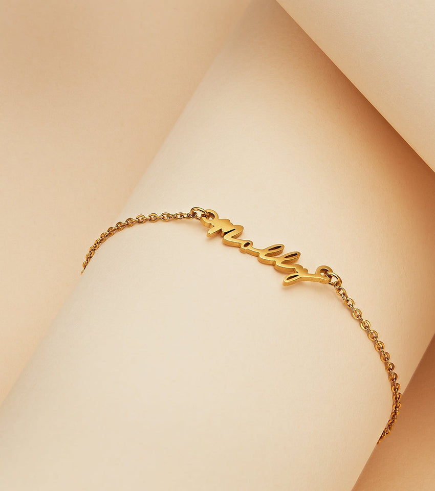 Mini Signature Name Bracelet (Gold)