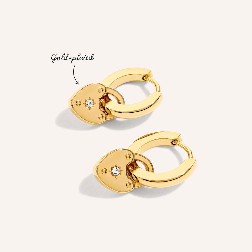Love Locks Huggie Earrings (Gold)