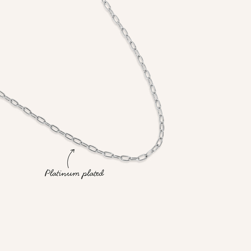Mini Paperclip Chain Necklace (Silver)