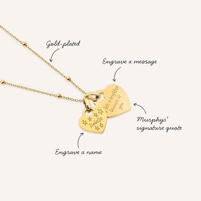 Murphys Sketches Token Heart Necklace (Gold)