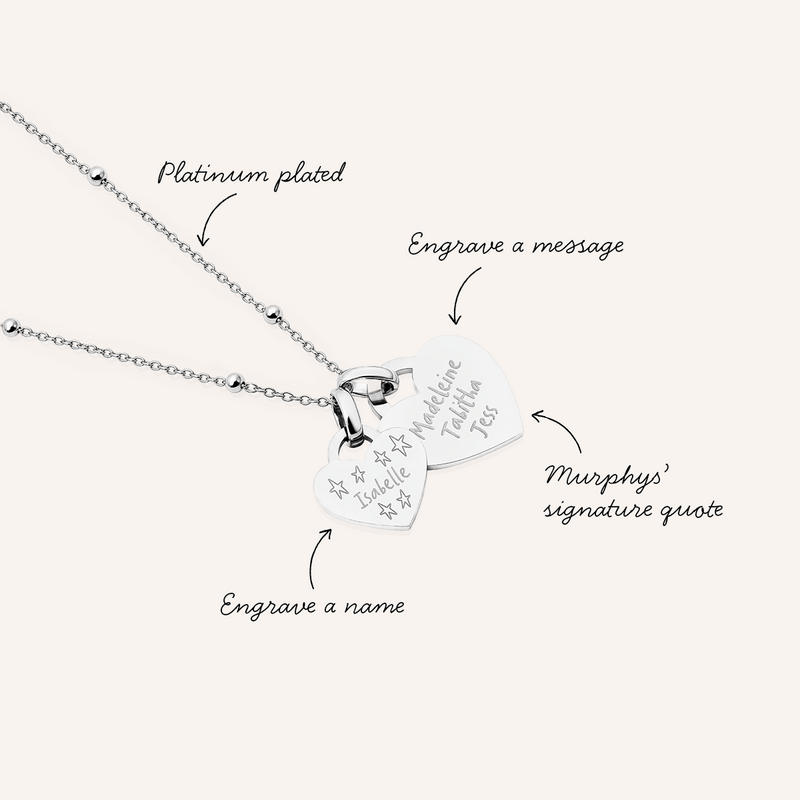 Murphys Sketches Token Heart Necklace (Silver)