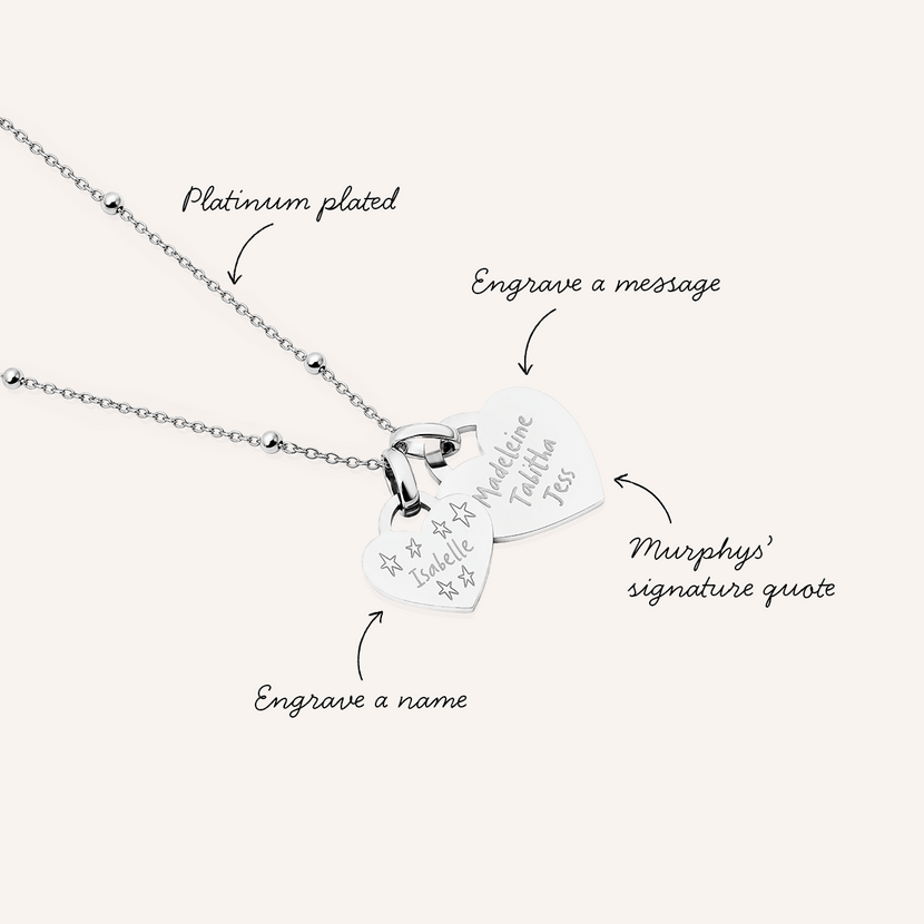 Murphys Sketches Token Heart Necklace (Silver)