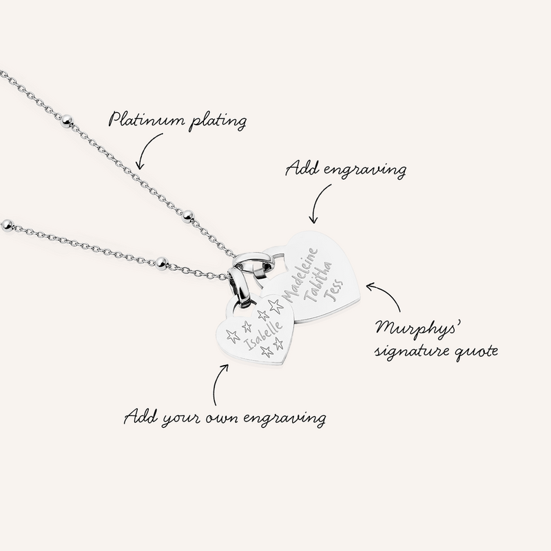 Murphys Sketches Token Heart Necklace (Silver)