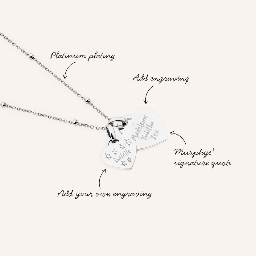 Murphys Sketches Token Heart Necklace (Silver)