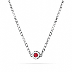Fine Molten Birthstone Necklace (Silver)