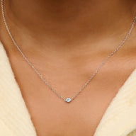 Fine Molten Birthstone Necklace (Silver)