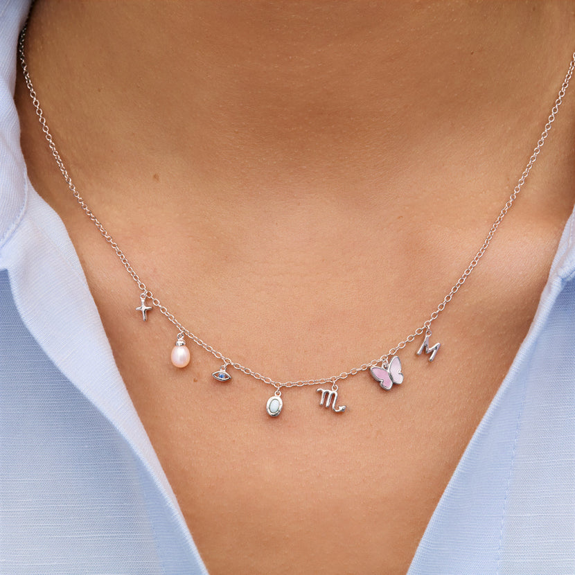 Made Mine Fine Charm Necklace (Silver)