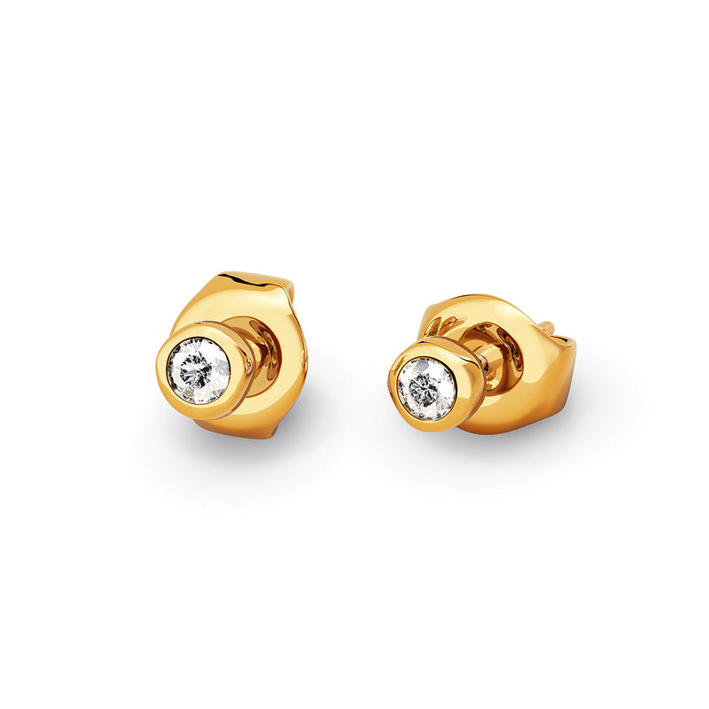 Fine White Topaz Stud Earrings (Gold)