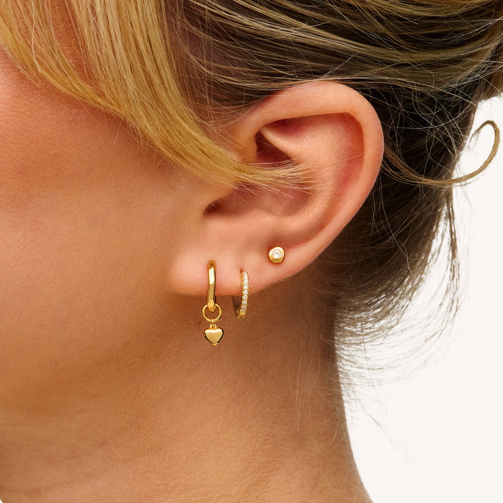 Mytys 18K Gold Plated Heart Hoop Earrings - Romantic Gift For Women Christmas Valentine's