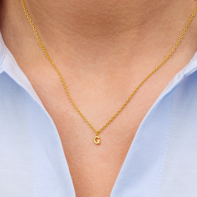 Fine Molten Initial Necklace (Gold)