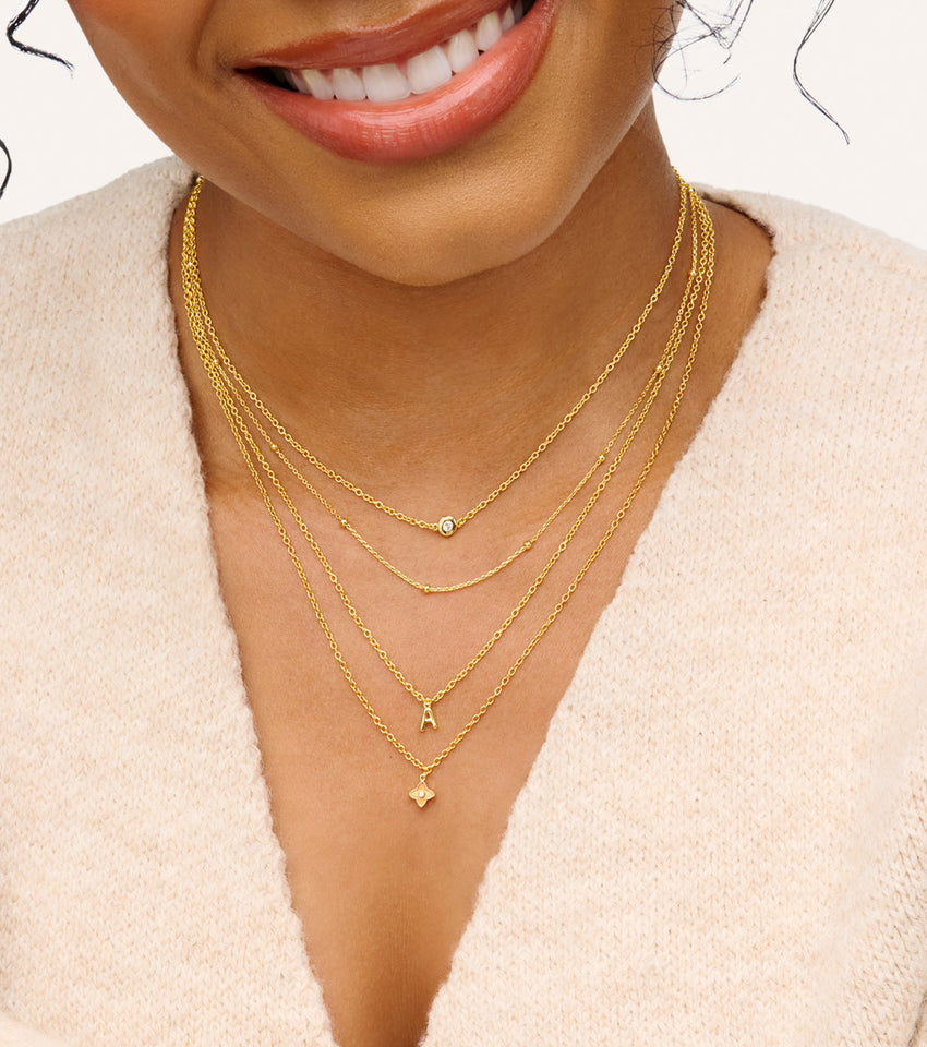 Fine Molten Initial Necklace (Gold)