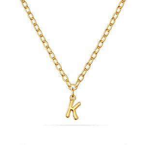 Fine Molten Initial Necklace (Gold)