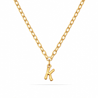 Fine Molten Initial Necklace (Gold)