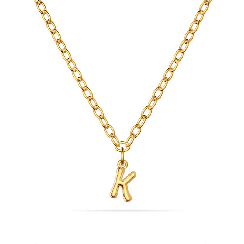Fine Molten Initial Necklace (Gold)