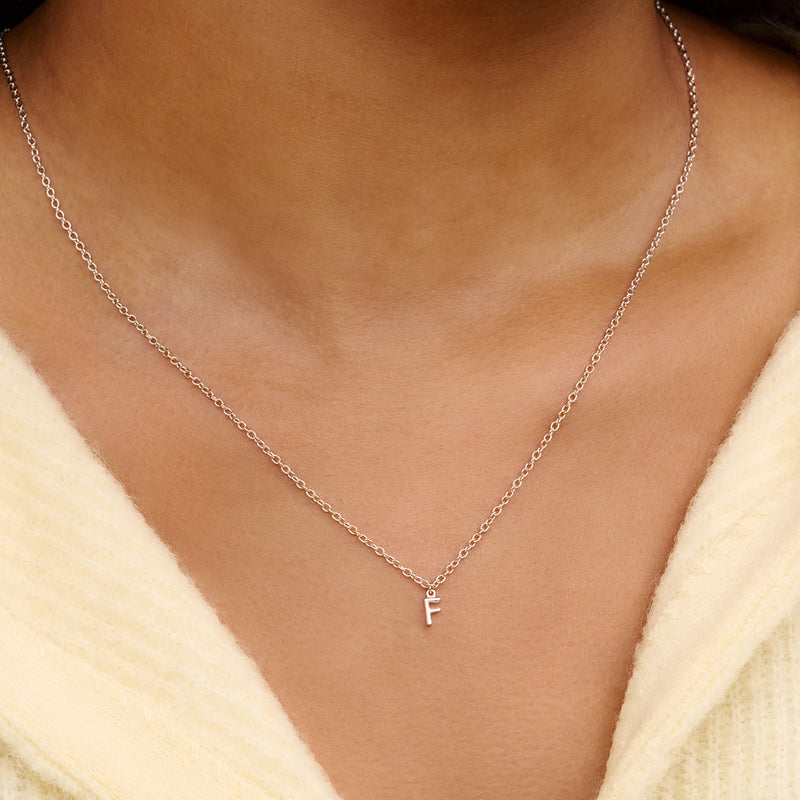 Fine Molten Initial Necklace (Silver)