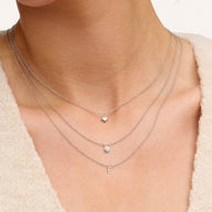 Fine Molten Initial Necklace (Silver)