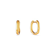 Fine Molten Huggie Earrings (Gold)
