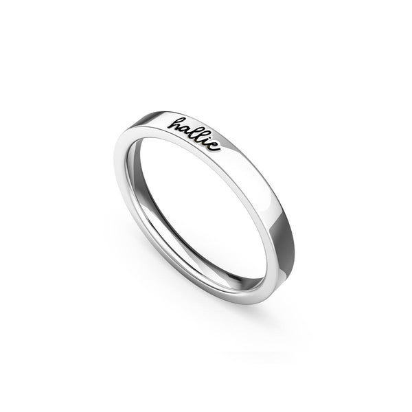 Fine Script Name Ring (Silver)