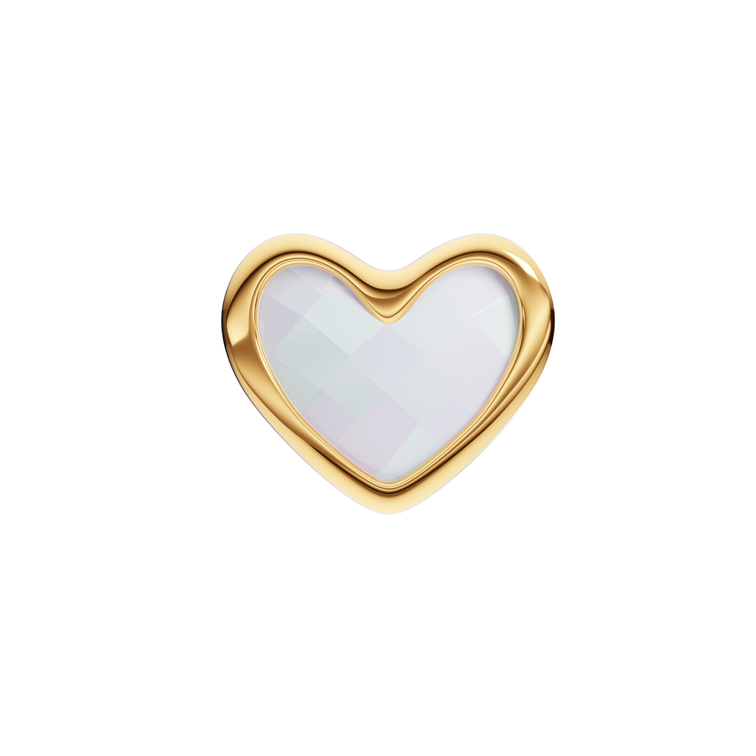 Made Mine Moonstone Heart Necklace Charm (Gold)