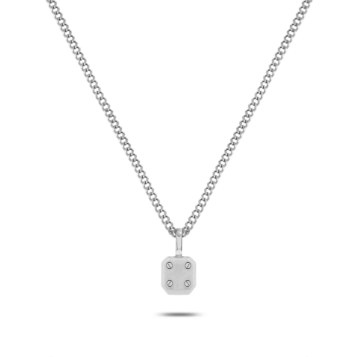Men's Rivet Pendant Necklace (Silver)