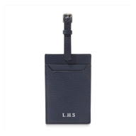 Men's Leather Luggage Tag (Navy)